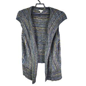 Womens Vintage Style Sleeveless Open Cardigan Vest Sweater Multicolor 22/24W